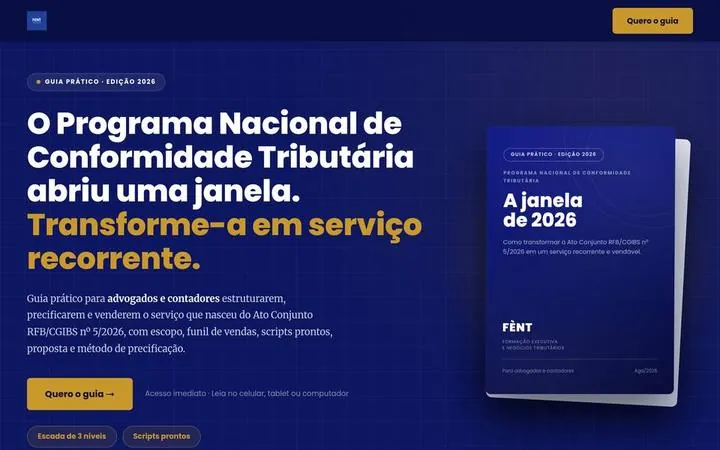 Tela inicial da landing page Guia Prático PNCT
